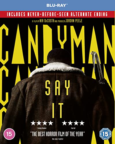 Candyman Blu-ray cover featuring a shadowed figure and bold yellow text.