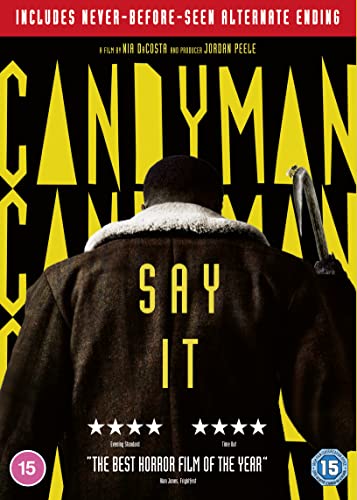 Candyman" DVD cover featuring a figure with a hook and repeating text.