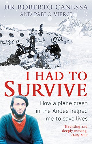 Book cover depicting a plane crash in snowy mountains and a portrait.