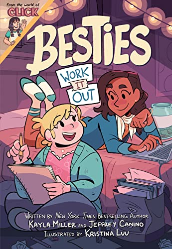 Two girls sit on a bed with a notebook and laptop in this graphic novel.