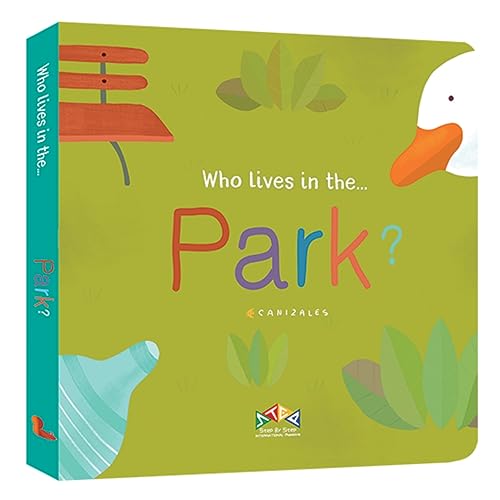 Green book cover with illustrated park bench, leaves, and a duck’s head.
