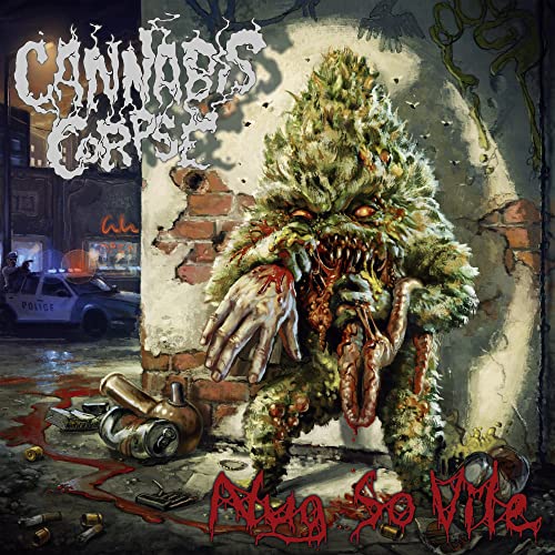 CD cover for Cannabis Corpse’s “Nug So Vile” featuring a monstrous weed creature.
