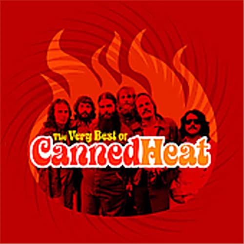 Album cover featuring the band Canned Heat against a stylized red flame background.