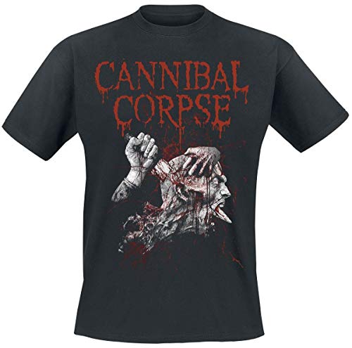 Black Cannibal Corpse t-shirt with graphic of a bloody, stabbed head.