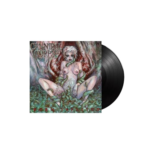 Cannibal Corpse "Worm Infested" vinyl record with disturbing cover art.