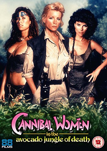 Three women in jungle attire stand before a title graphic on a DVD cover.
