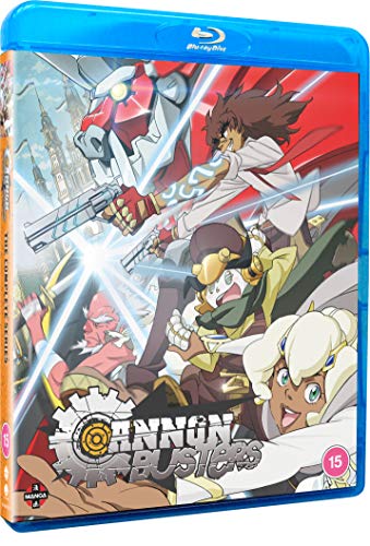 Blu-ray cover for “Cannon Busters” anime series, featuring characters and action.
