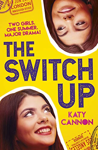 Book cover with yellow background, title text, and photos of two girls' faces.