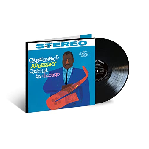 Vinyl record of Cannonball Adderley Quintet’s “In Chicago” album, with portrait cover.