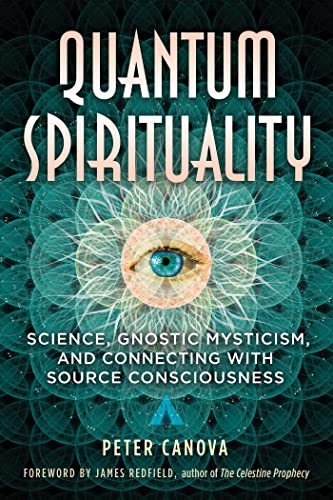 Book cover: "Quantum Spirituality" with an eye and floral design.
