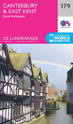 Ordnance Survey Landranger map 179 for Canterbury and East Kent with a river scene.