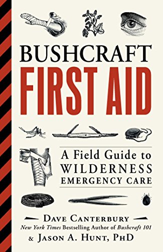 Book cover: "Bushcraft First Aid," a guide to wilderness emergency care.