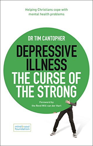 Book cover with green circle, text about depressive illness, and legs.