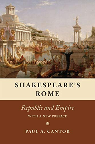 Book cover: "Shakespeare's Rome" with a painting of ancient Roman architecture.