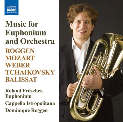 Man holding a large brass euphonium, formal attire, on a CD album cover.