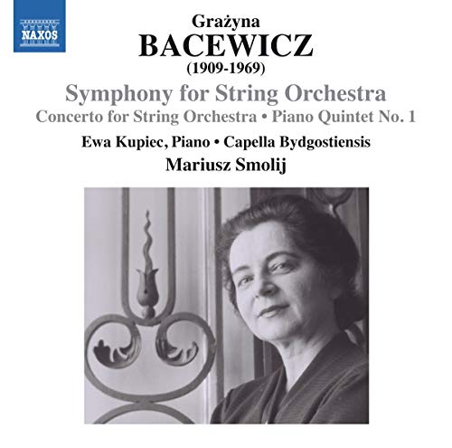 CD cover featuring a portrait of composer Grażyna Bacewicz and ornate metalwork.