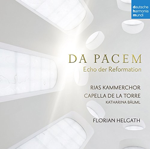 CD cover for "Da Pacem" by Capella De La Torre, with white shapes.