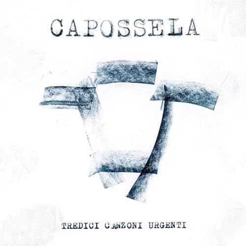 CD cover for Capossela’s “Tredici Canzoni Urgenti” with abstract blue markings.