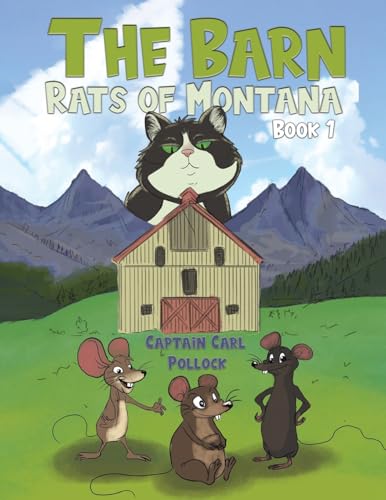 Book cover: cat, mice, barn, and mountains in a cartoon illustration.