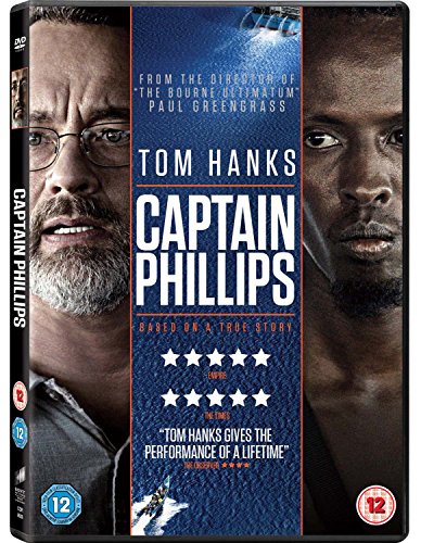 "Captain Phillips DVD case featuring Tom Hanks and another man on the cover."