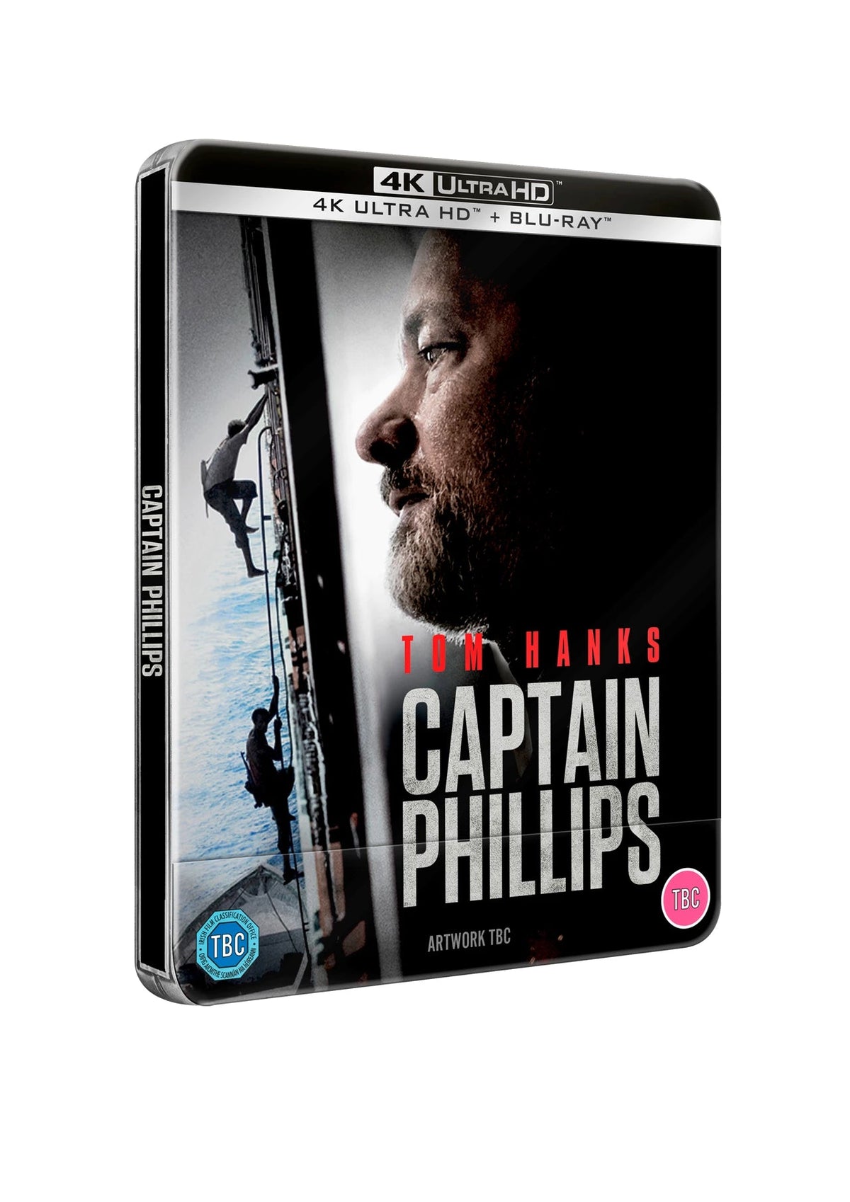 Steelbook case for "Captain Phillips" featuring Tom Hanks in profile.