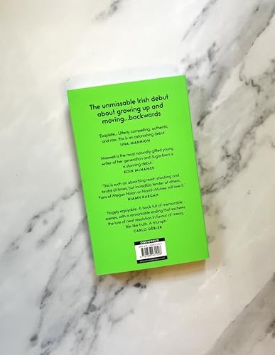Back cover of the book Sugartown, featuring black text on a bright green background.