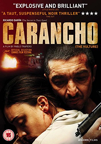 DVD cover for "Carancho" featuring a man holding a gun and a woman.