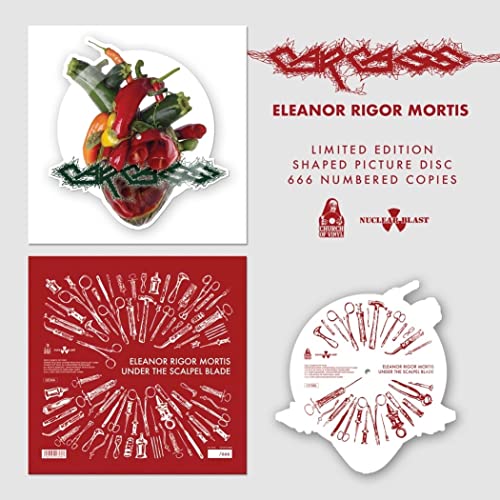 Carcass album "Eleanor Rigor Mortis" vinyl record with anatomical and surgical imagery.