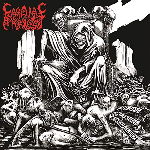 Black and white album cover depicting a skeletal figure on a throne.