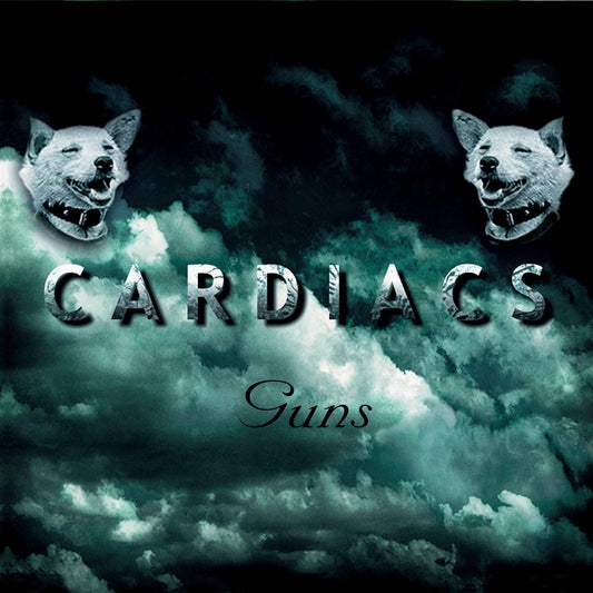 CD jewel case featuring the Cardiacs Guns album cover with a stylized graphic design.