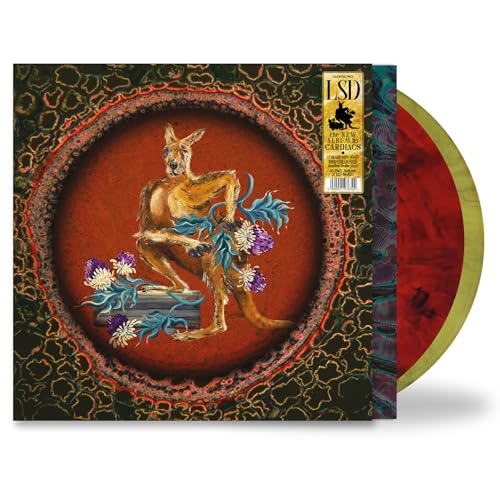 Cardiacs “LSD” vinyl record with kangaroo artwork and two red discs.