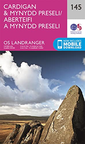 Ordnance Survey Landranger map 145, Cardigan & Mynydd Preseli, Wales.