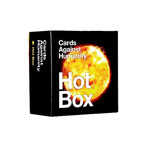 Black box for “Cards Against Humanity: Hot Box” expansion with sun image.