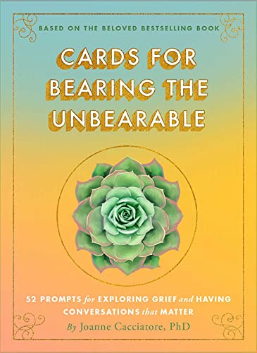 Card deck cover with gold text and a green succulent image.