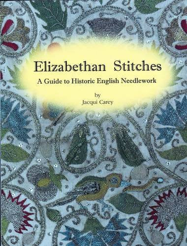 Book cover featuring intricate historic English needlework with floral and bird motifs.