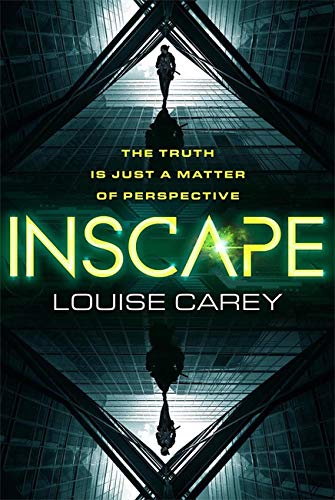 Book cover for "Inscape" with a lone figure in a mirrored, geometric design.