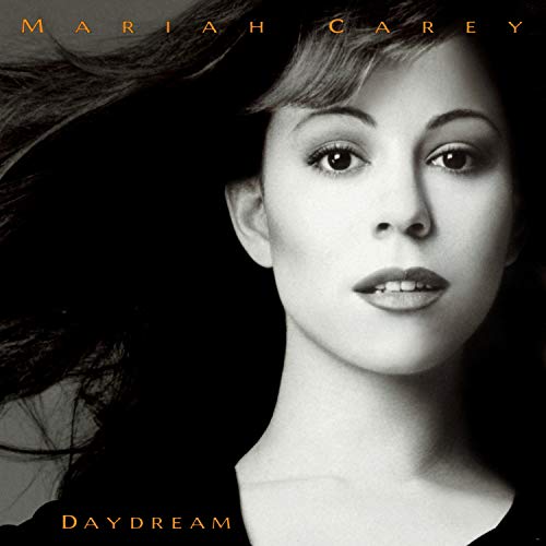 Mariah Carey’s “Daydream” CD cover: black and white portrait, flowing hair.