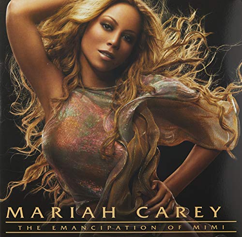 Mariah Carey album cover, “The Emancipation of Mimi”, with flowing hair.