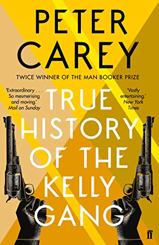 Book cover with yellow geometric background, title text, and two hands holding revolvers.