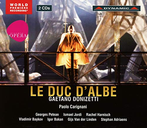 CD cover for Donizetti’s *Le Duc D’Albe* opera, featuring a lone figure.