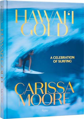 Book cover featuring a surfer riding a large wave, titled “Hawaii Gold.”
