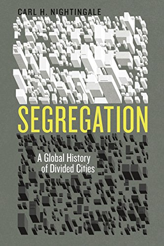 Book cover for “Segregation” with abstract city illustration and yellow title.