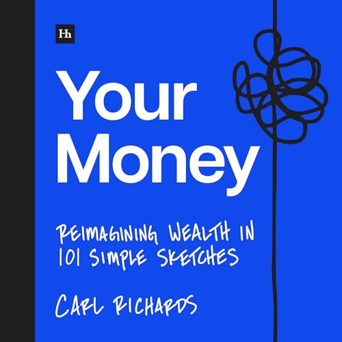 Blue book cover with white text: "Your Money" and a tangled line drawing.