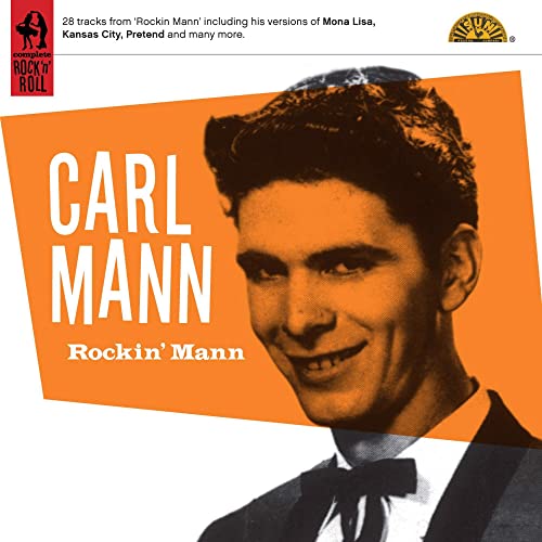 CD cover for Carl Mann’s “Rockin’ Mann” featuring a portrait of the artist.