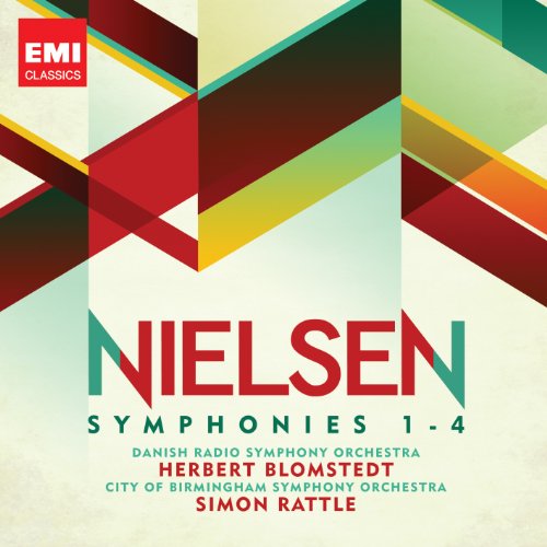 CD cover for Nielsen Symphonies 1-4 with abstract geometric shapes and EMI Classics logo.