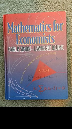 Textbook cover: “Mathematics for Economists” with equations and graphs.