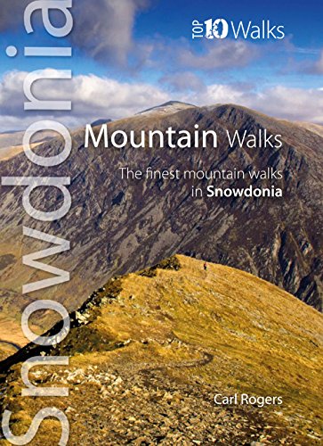 Book cover: Mountain Walks in Snowdonia with rocky landscape image.