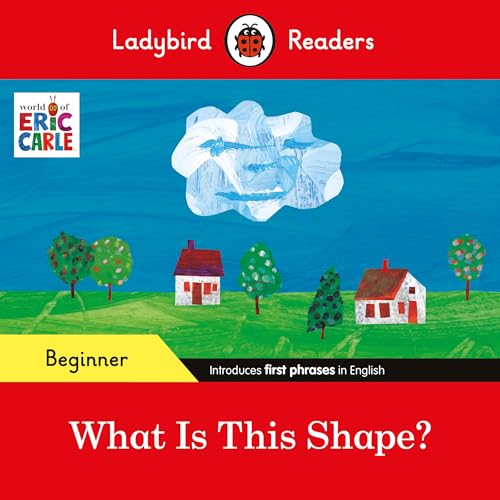 Ladybird book cover with colorful shapes, houses, and trees.