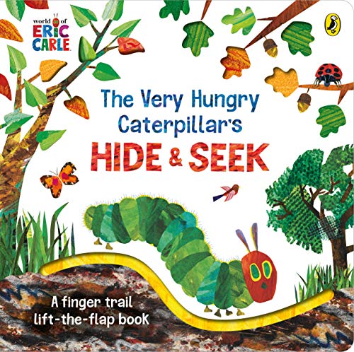 Book cover featuring a green caterpillar, red ladybug, and colorful foliage.