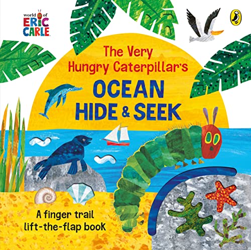 Children’s book cover featuring The Very Hungry Caterpillar in an ocean scene.